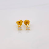 Topos Cuatro Garras Diamante 0.12Pts 0.8 g / in / 2.84 mm Oro Amarillo 18K