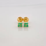 Topos Flor Esmeralda 21Pts 0.75 g / in / 1.6 mm Oro Amarillo 18K
