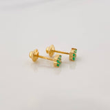 Topos Flor Esmeralda 21Pts 0.75 g / in / 1.6 mm Oro Amarillo 18K