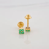 Topos Flor Esmeralda 21Pts 0.75 g / in / 1.6 mm Oro Amarillo 18K