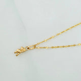 Set Herringbone Chain + Bear Pendant / 1.05g / 17 3/4 in 18K Yellow Gold