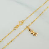 Set Herringbone Chain + Bear Pendant / 1.05g / 17 1/4 in 18K Yellow Gold