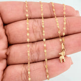 Set Herringbone Chain + Bear Pendant / 1.05g / 17 1/4 in 18K Yellow Gold