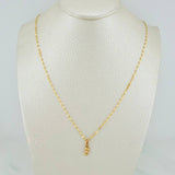 Set Herringbone Chain + Bear Pendant / 1.05g / 17 3/4 in 18K Yellow Gold