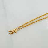 Set Rope Chain + Bear Pendant / 1.1g / 17 3/4 in 18K Yellow Gold