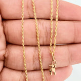 Set Rope Chain + Bear Pendant / 1.1g / 17 3/4 in 18K Yellow Gold
