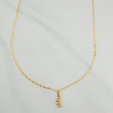 Set Herringbone Chain + Bear Pendant / 1.05g / 17 1/4 in 18K Yellow Gold