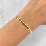 Pulso Escalera Cuadricular 6.35gr / 21cm / 3.5mm Oro Amarillo +3 *