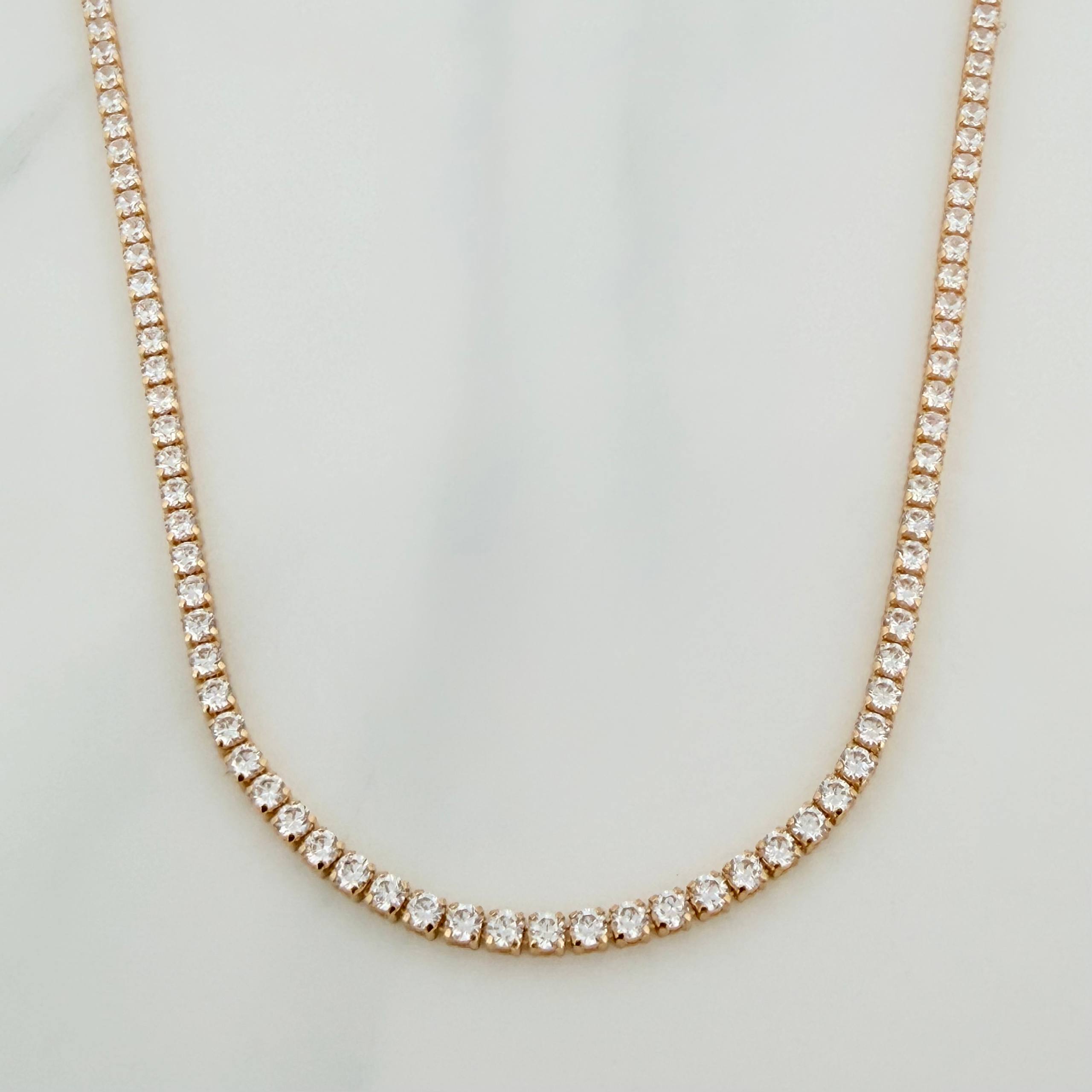 Cadena Tennis 8.6 g / 17 in / 2 mm Oro Amarillo 18K