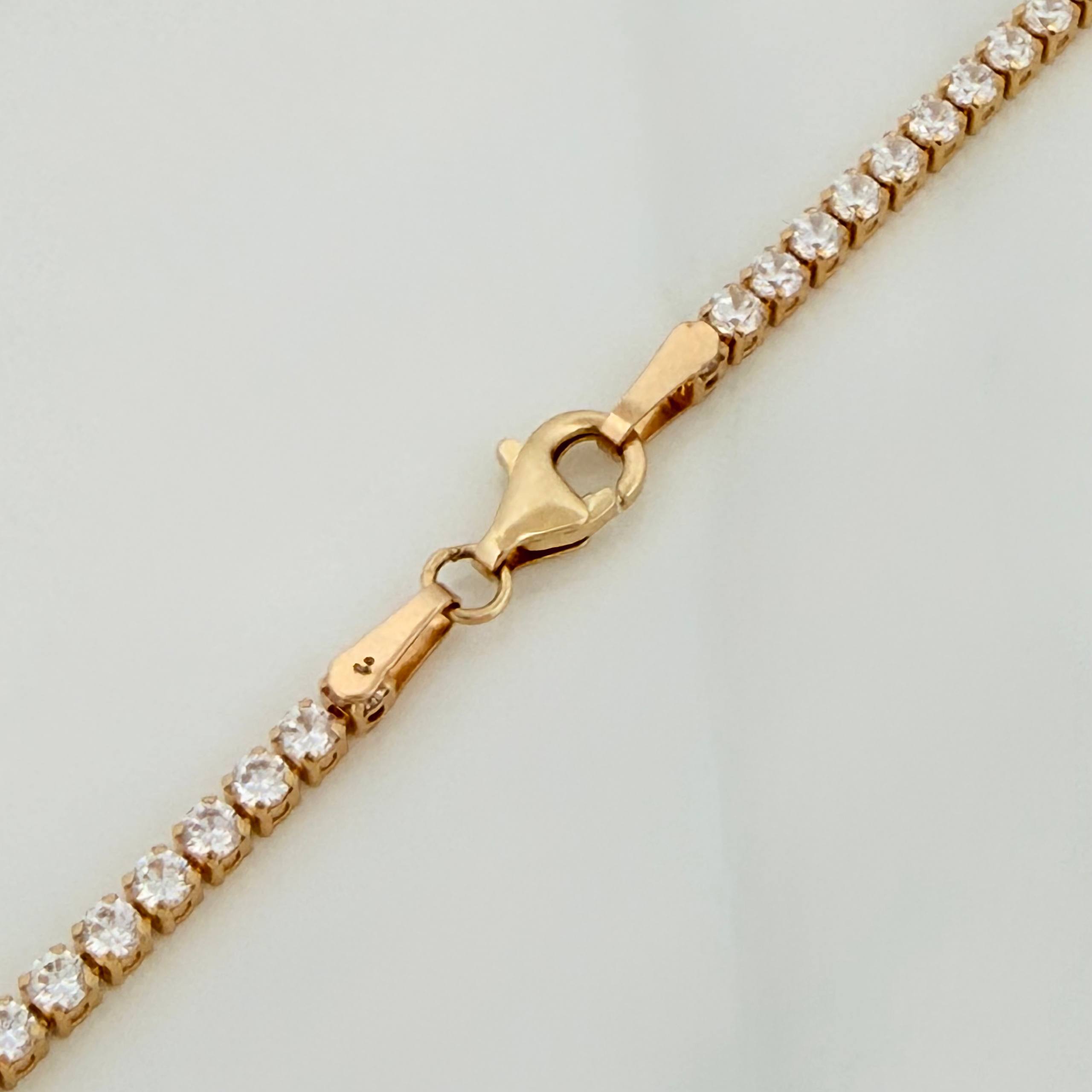 Cadena Tennis 8.6 g / 17 in / 2 mm Oro Amarillo 18K
