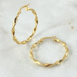 Hoop Earrings Amber 1.9gr / 1.2in / 18K Gold ©