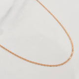 Cadena Escalera 1.3g / 16 in / 1.3mm Oro Rosa 18K