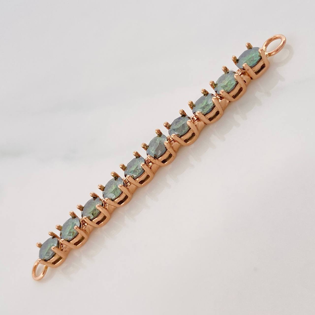 Herraje Tennis Moisanitas 3.3qts 3.35g / 2 in Oro Rosa 18K