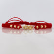 Pulsera Tejida Roja Infinito Oro Amarillo 18K