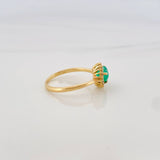 Anillo Corazon Esmeralda 0.93Pts Diamantes 0.15Pts 2.45 g / T6 1/2 Oro Amarillo 18K