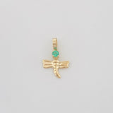 Dije Libelula Esmeraldas 0.3Pts 0.25 g / 1/2 in Oro Amarillo 18K