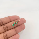 Dije Circulos Esmeraldas 0.33Pts 1.05 g / 3/4 in Oro Amarillo 18K