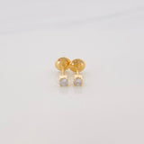 Stud Earrings Four Prong Diamond 12Pts 0.55 g / in / 2.4 mm Yellow Gold 18K