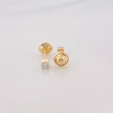 Stud Earrings Four Prong Diamond 12Pts 0.55 g / in / 2.4 mm Yellow Gold 18K