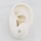 Stud Earrings Four Prong Diamond 12Pts 0.55 g / in / 2.4 mm Yellow Gold 18K