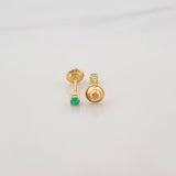 Topos Cuatro Garras Esmeralda 0.10Pts 0.55 g / in / 2.13 mm Oro Amarillo 18K