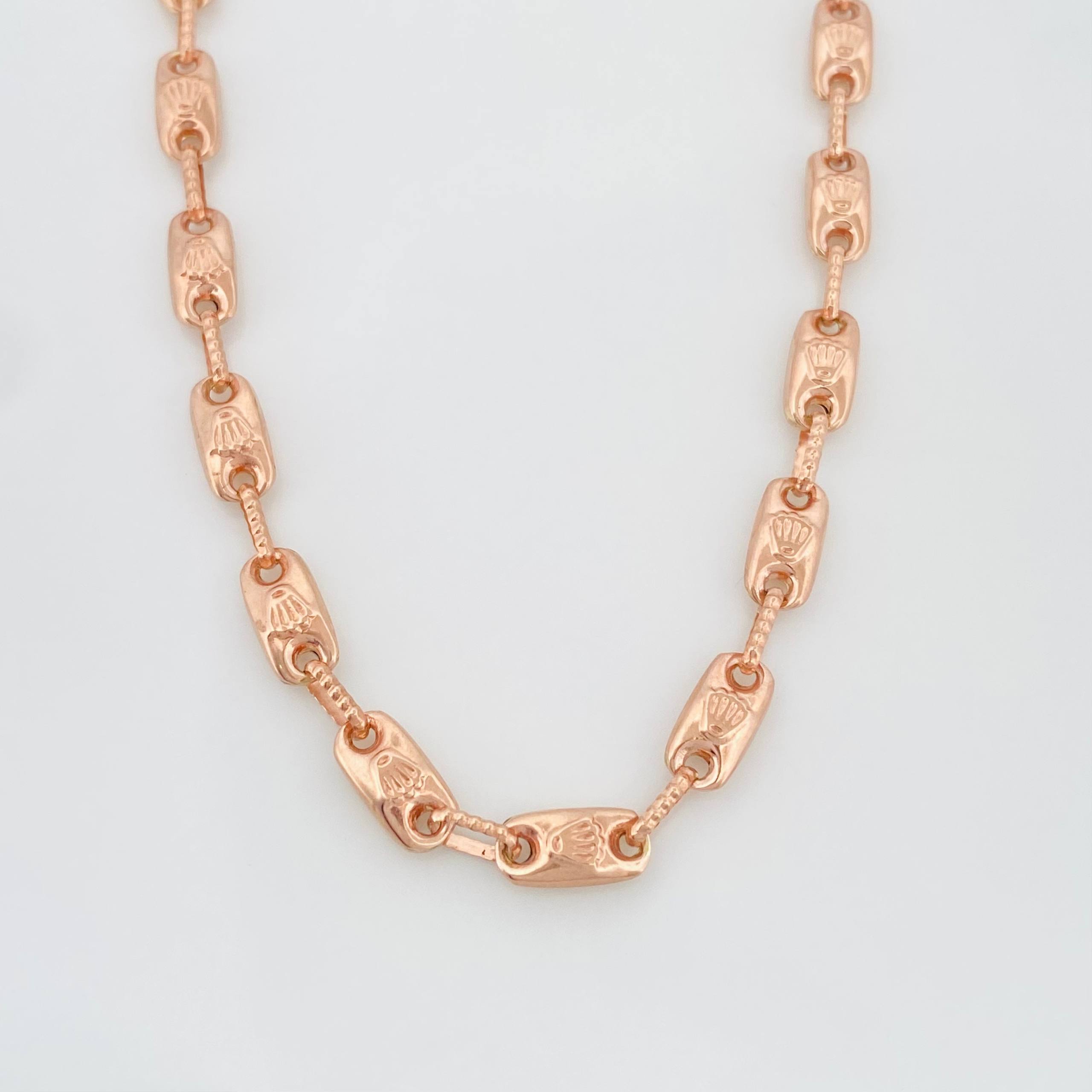 Cadena Rustica Corona 15.3 g / 29 in / 4.2 mm Oro Rosa 18K