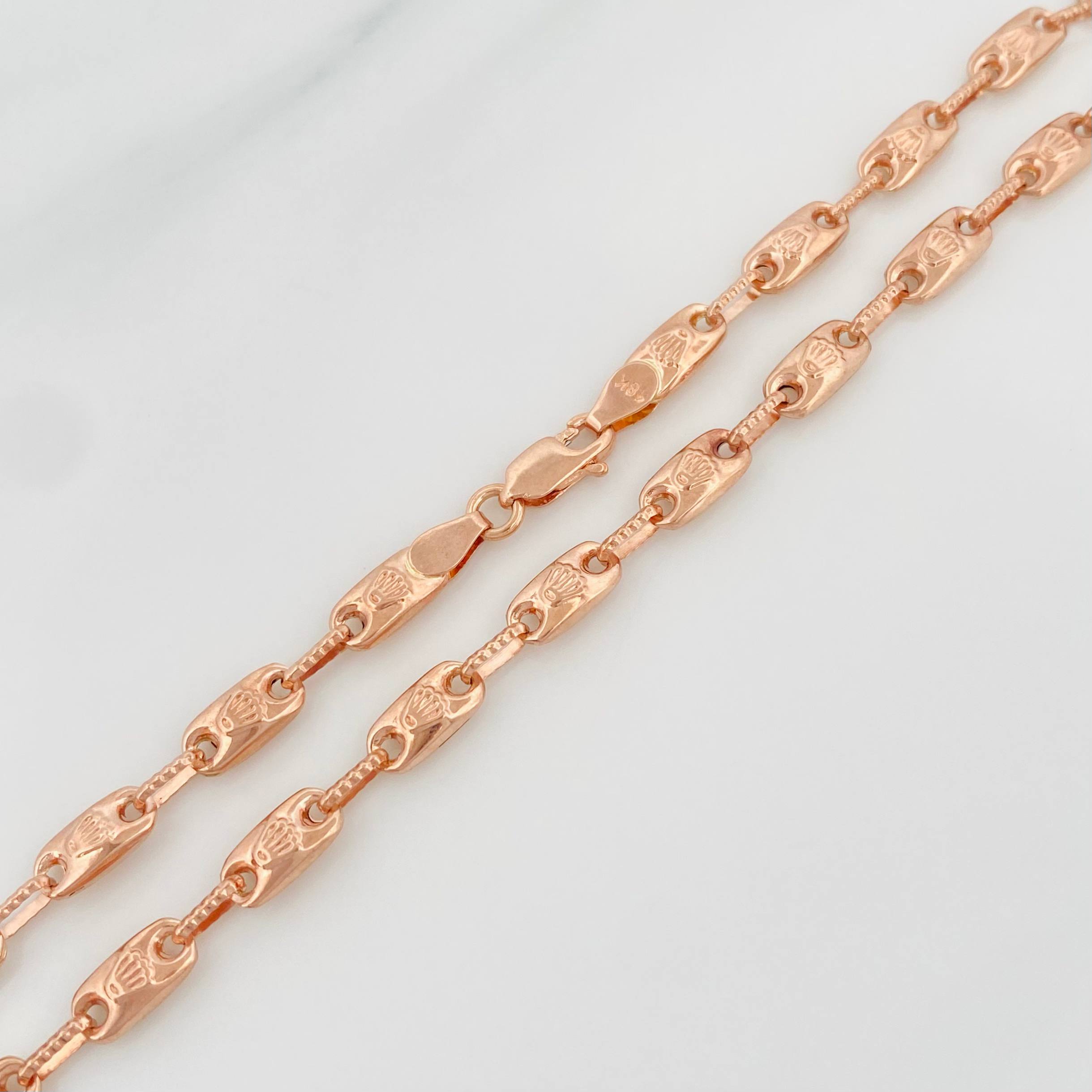 Cadena Rustica Corona 15.3 g / 29 in / 4.2 mm Oro Rosa 18K