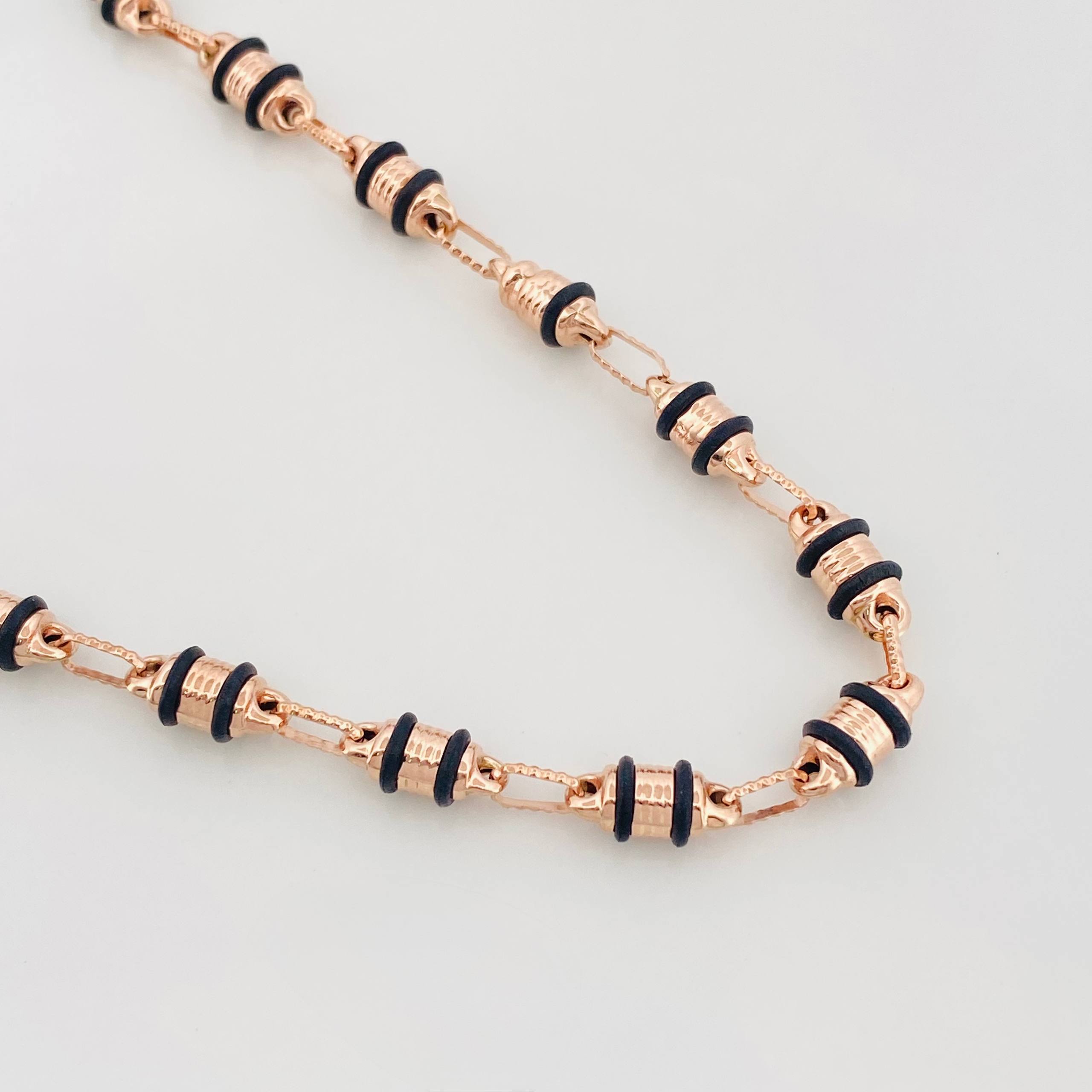 Cadena Rustica Barril 15.95 g / 27 1/2 in / 4.3 mm Oro Rosa 18K