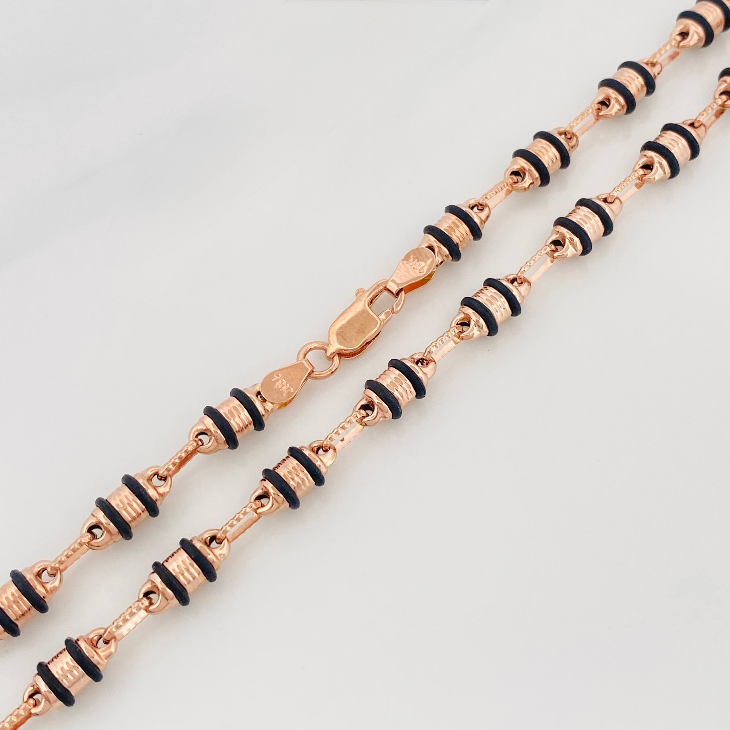 Cadena Rustica Barril 15.95 g / 27 1/2 in / 4.3 mm Oro Rosa 18K