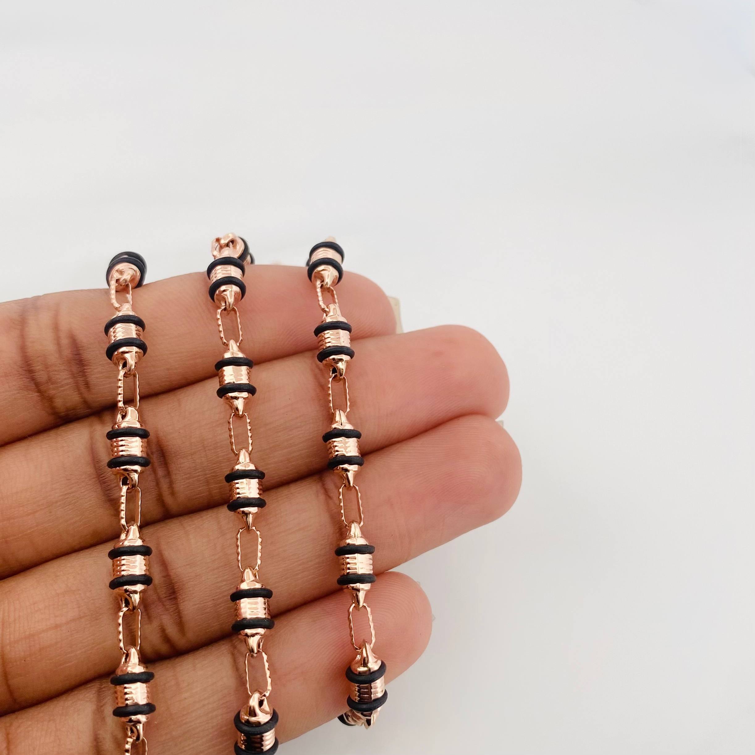 Cadena Rustica Barril 15.95 g / 27 1/2 in / 4.3 mm Oro Rosa 18K