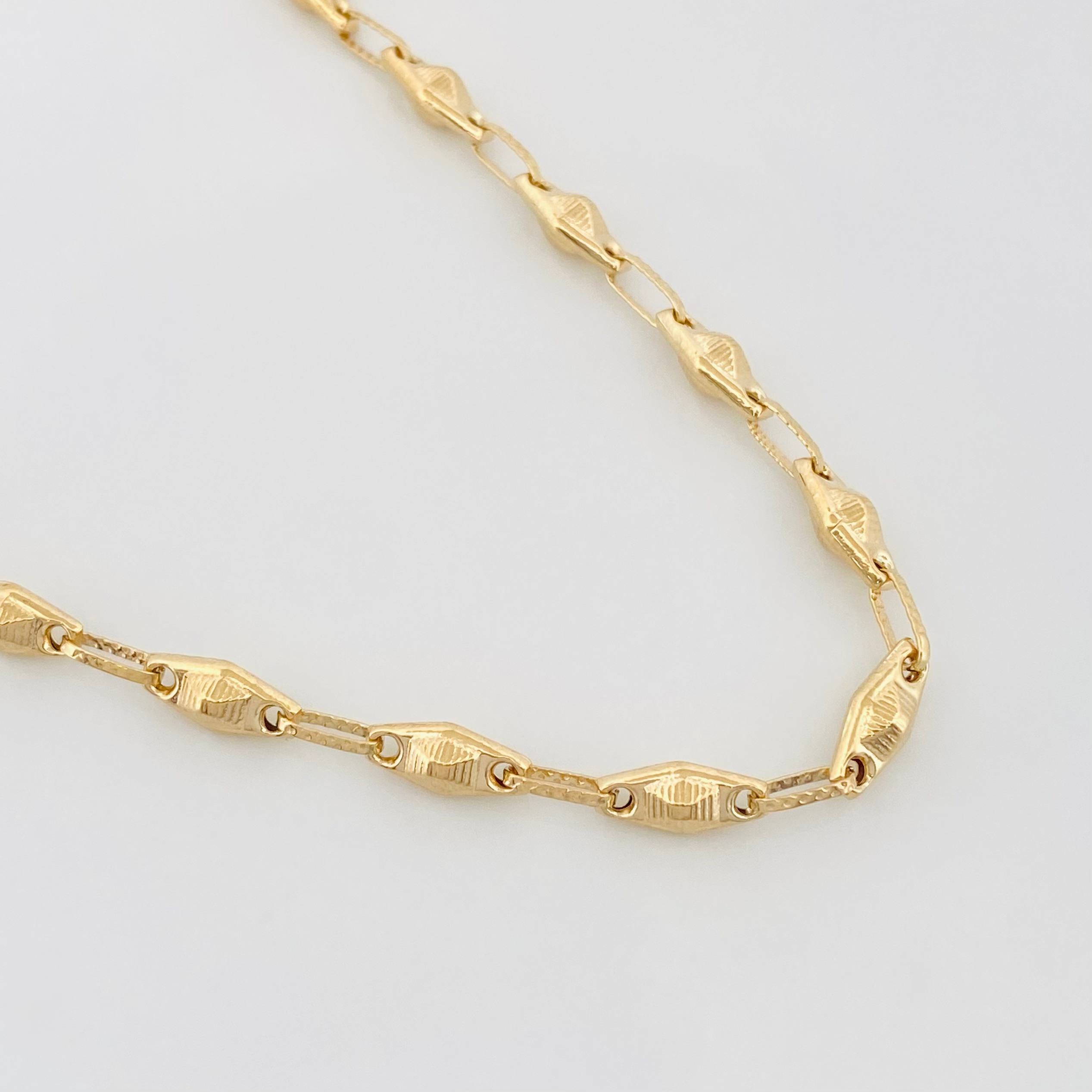Cadena Rustica Rombo Abultado 11.1 g / 24 in / 4.1 mm Oro Amarillo 18K