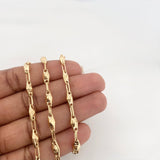 Cadena Rustica Rombo Abultado 11.1 g / 24 in / 4.1 mm Oro Amarillo 18K