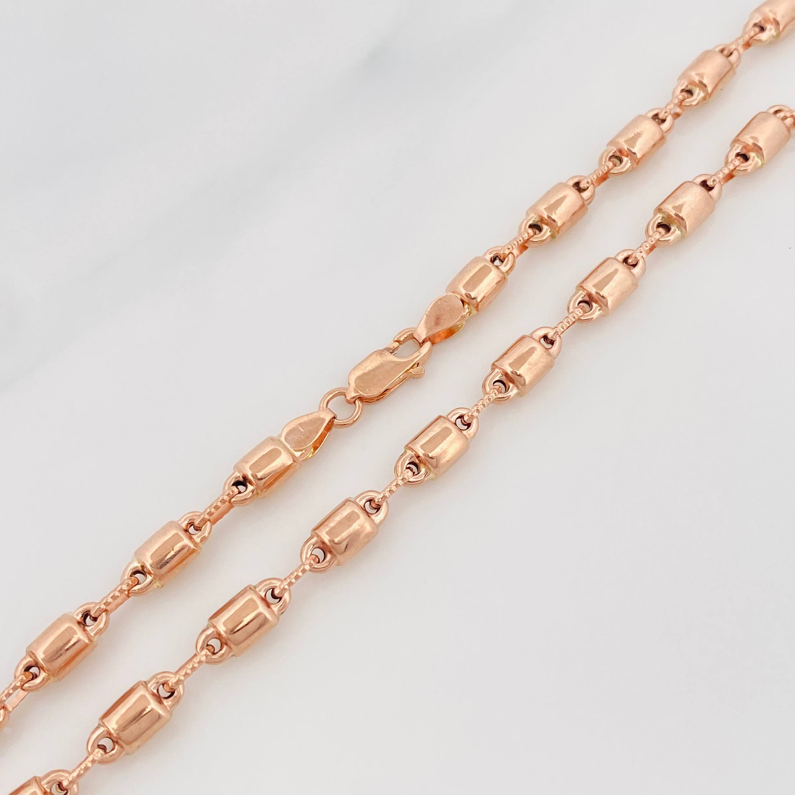 Cadena Rustica Burbuja 18.85 g / 28 1/4 in / 4.3 mm Oro Rosa 18K