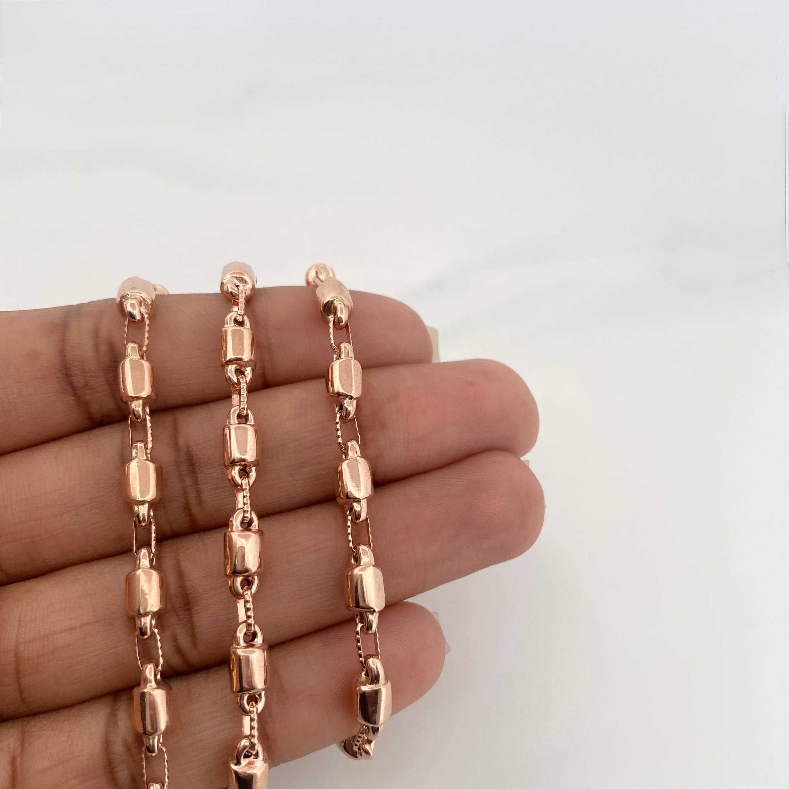 Cadena Rustica Burbuja 18.85 g / 28 1/4 in / 4.3 mm Oro Rosa 18K