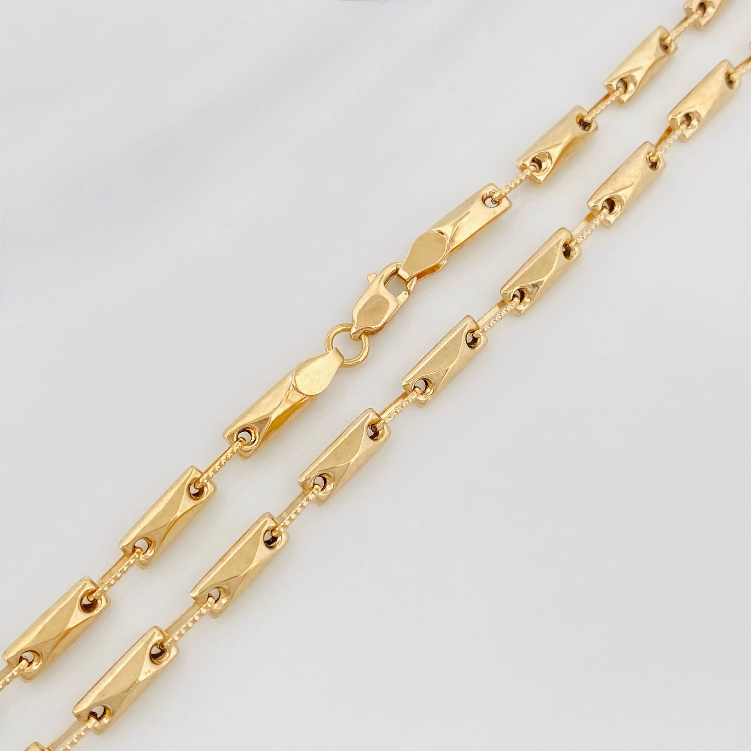 Cadena Rustica Barril Rombo 13.35 g / 24 3/4 in / 3.4 mm Oro Amarillo 18K