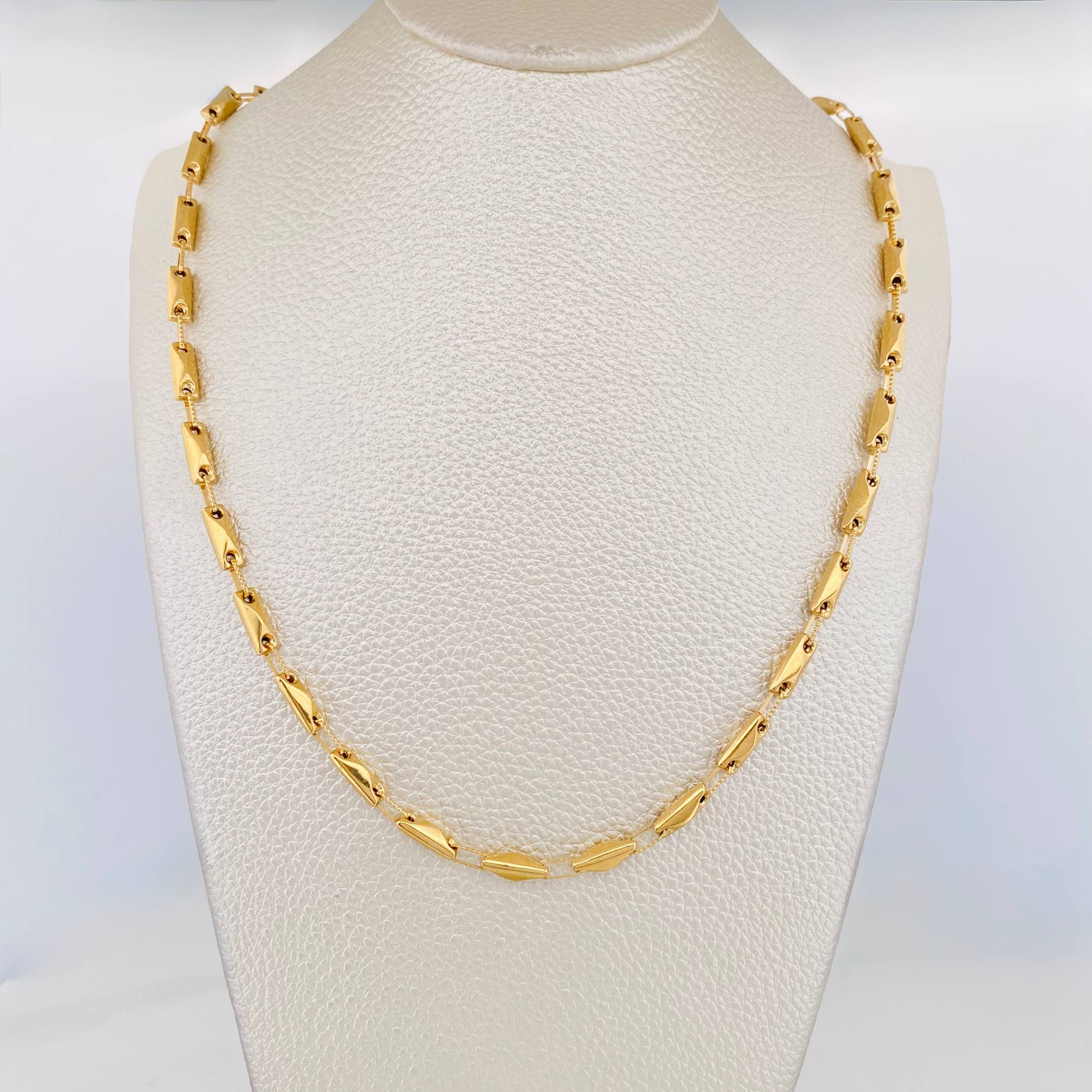 Cadena Rustica Barril Rombo 13.35 g / 24 3/4 in / 3.4 mm Oro Amarillo 18K