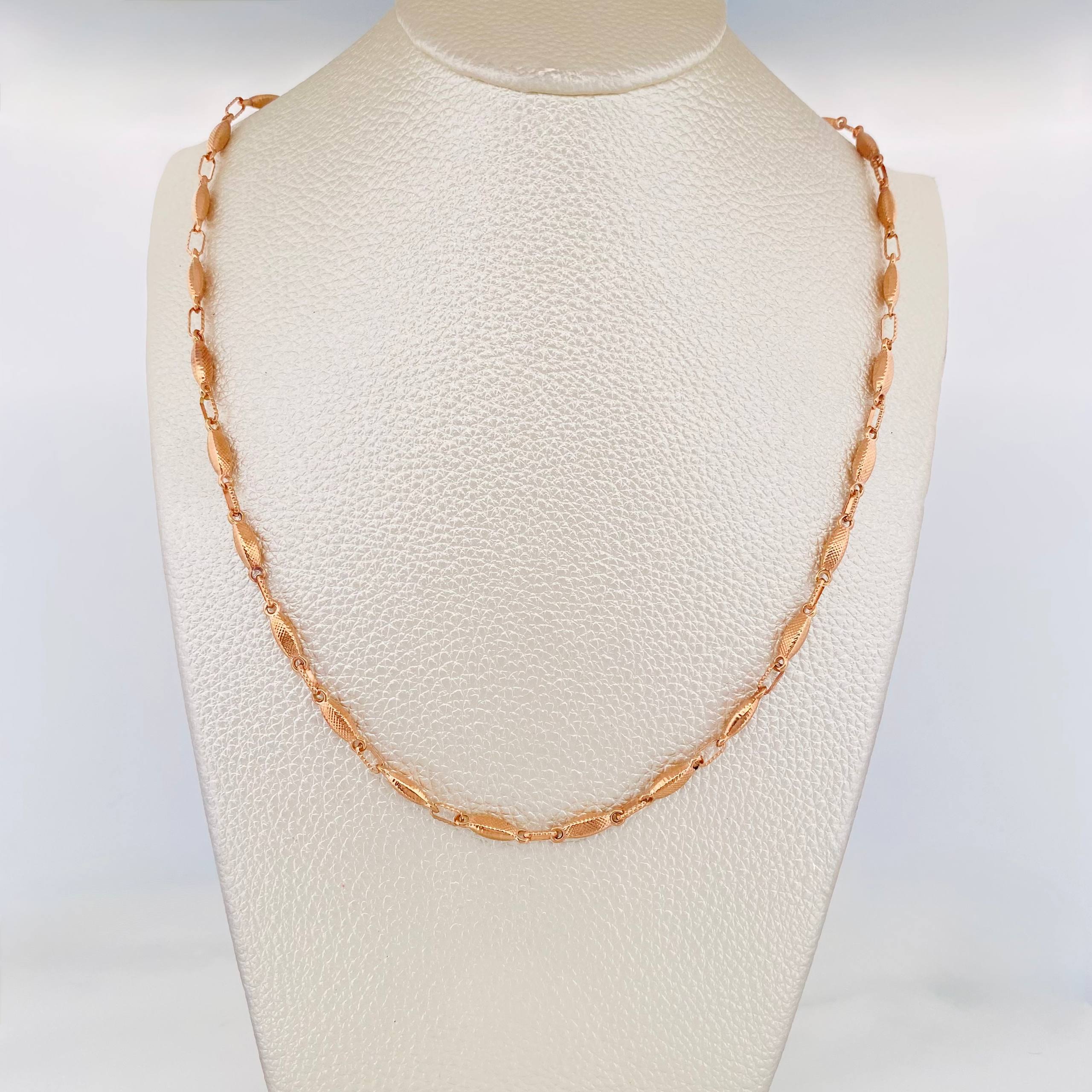 Cadena Rustica Eslabon 10.35 g / 24 1/2 in / 3.3 mm Oro Rosa 18K
