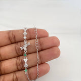 Pulso Moños Esmeralda 2.8 g / 7 3/4 in / 1 mm Plata Rodinada 925