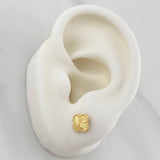 Diamond Cut Clover Stud Earrings 0.95 g / in / 5 mm 18K Yellow Gold