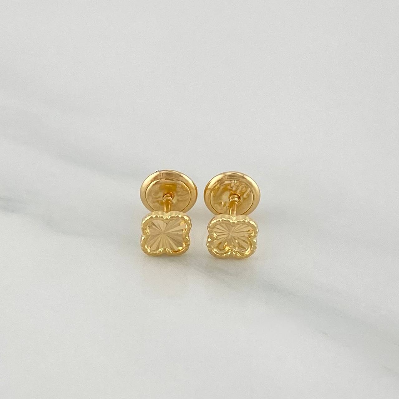 Topos Trebol Diamantados 0.75 g / in / 4.98 mm Oro Amarillo 18K