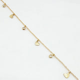 Pulso Aro Seguido Corazones Burbujas 2.2gr / 7 3/4 in / 1.5mm Oro Amarillo +4 18K ©