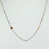 Cadena Aro Seguido Corazones 3.65gr / 17 3/4 in / 1mm Dos Oros Amarillo Blanco +4 18K ©