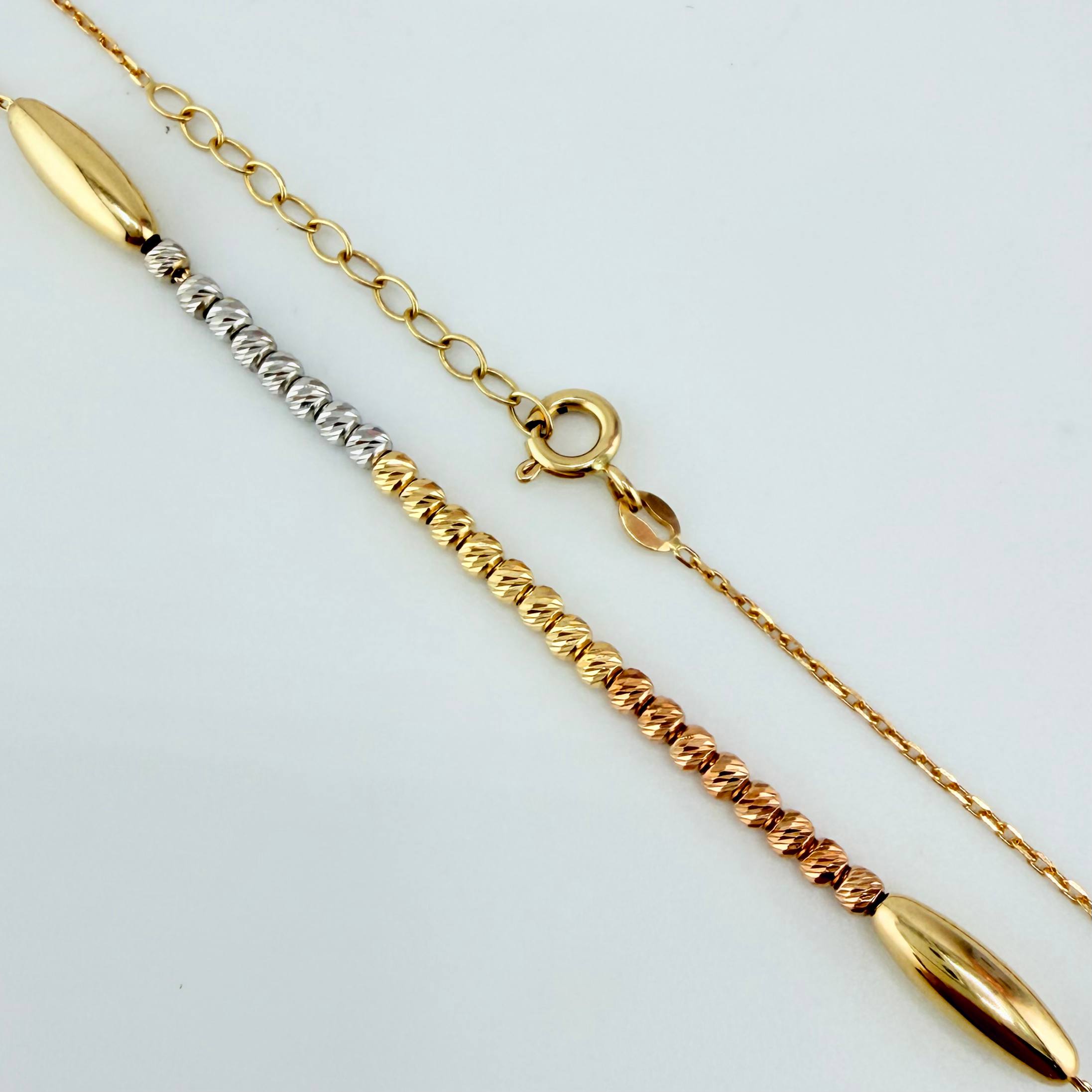 Cadena Aro Seguido Bolas Diamantadas 3.45gr / 17 3/4 in / 3mm Tres Oros +4 18K ©