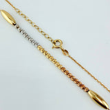 Cadena Aro Seguido Bolas Diamantadas 3.45gr / 17 3/4 in / 3mm Tres Oros +4 18K ©