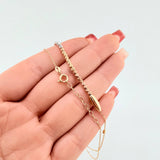 Cadena Aro Seguido Bolas Diamantadas 3.45gr / 17 3/4 in / 3mm Tres Oros +4 18K ©