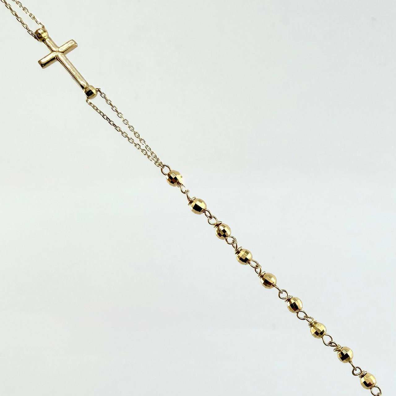 Cadena Denario Virgen Milagrosa 5.6gr / 17 3/4 in / 3mm Oro Amarillo +4 18K ©