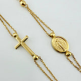 Cadena Denario Virgen Milagrosa 5.6gr / 17 3/4 in / 3mm Oro Amarillo +4 18K ©