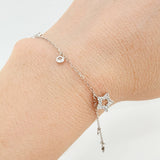 Pulso Aro Seguido Estrellas 3.05gr / 7 1/2 in / 1.2mm Oro Blanco +4 18K ©