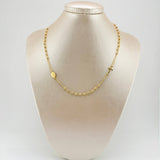 Cadena Denario Virgen Milagrosa 5.6gr / 17 3/4 in / 3mm Oro Amarillo +4 18K ©