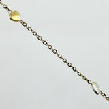 Cadena Aro Seguido Corazones 3.65gr / 17 3/4 in / 1mm Dos Oros Amarillo Blanco +4 18K ©